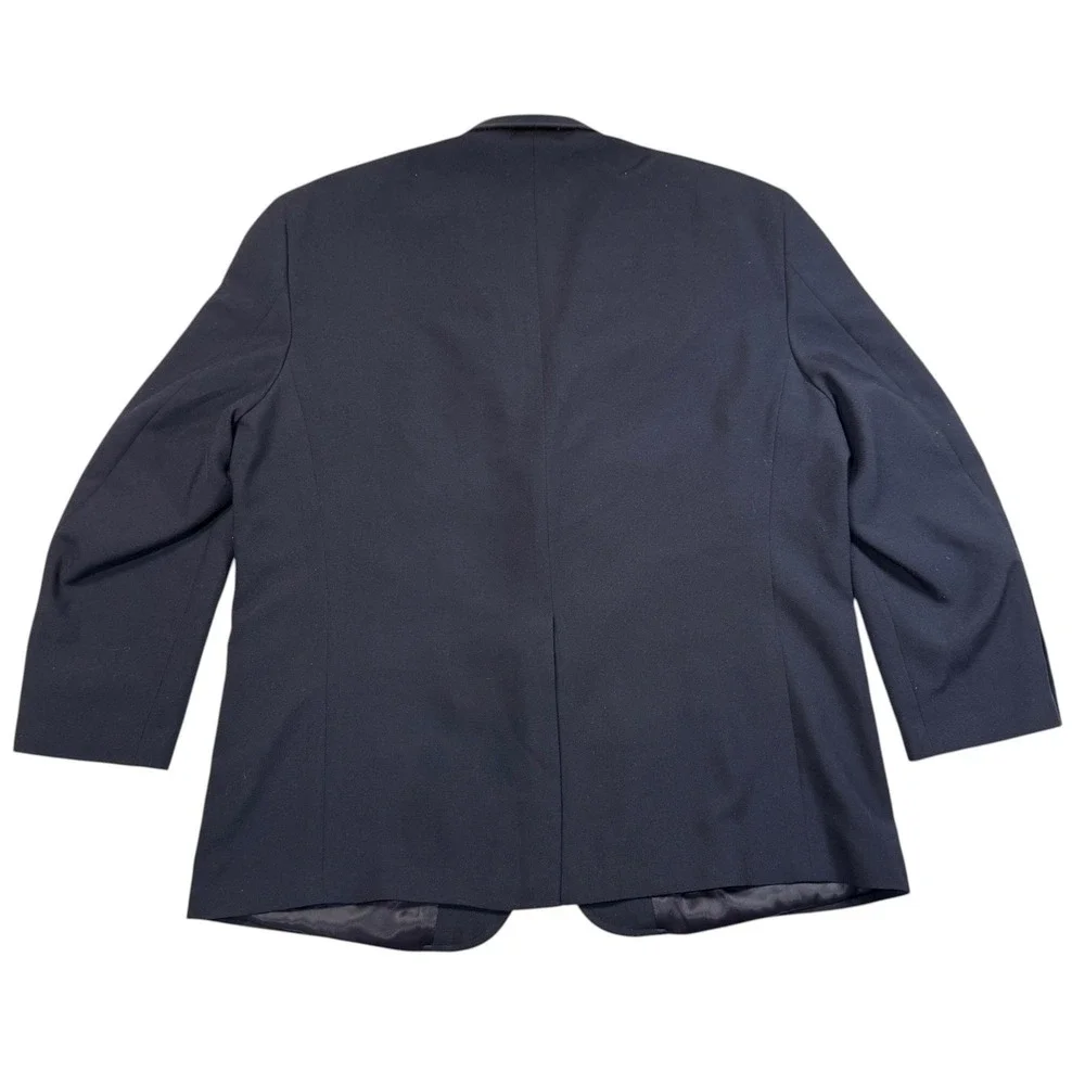 Orvis Mens Navy Blue Wool Blend 3-Button Blazer‎ Sport Coat 50R USA Gold Buttons